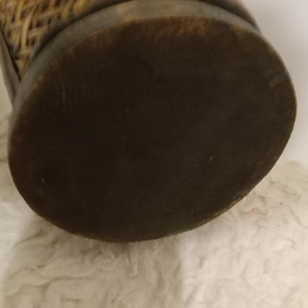 Vintage Rattan Woven Wooden Flower Vase - Picture 7 of 7